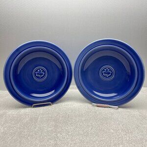 VGUC S/2 Dansk Soup/Pasta Bowls, Stoneware, "Craftmark Denim", Leaf, 9 1/2" D